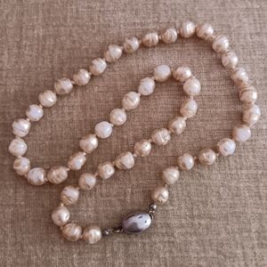Les Bernard Knotted Faux Pearl Strand Necklace